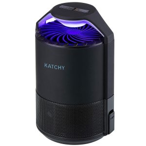 KATCHY Indoor Insect and Flying Bugs Trap Fruit Fly Gnat Mosquito Killer with UV Light Fan Sticky Glue Boards No Zapper Black